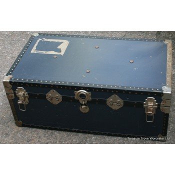 Vintage Blue Luggage Case Trunk Storage