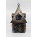 Vintage Metal Multicoloured Stained Glass Lantern