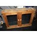 Vintage Old Pine Small Glazed Two Door Cabinet