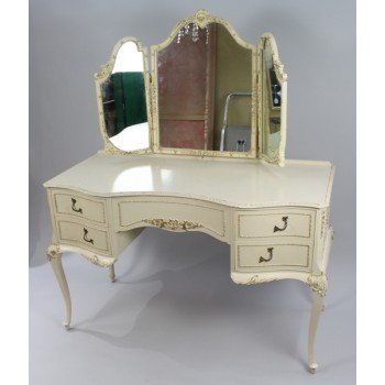 Vintage Olympus Louis XV Style Cream Dressing Table