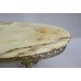 Vintage Onyx Topped Brass Oval Coffee Table