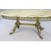 Vintage Onyx Topped Brass Oval Coffee Table
