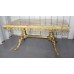 Vintage Ornate Brass Coffee Table with Onyx Top