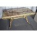 Vintage Ornate Brass Coffee Table with Onyx Top