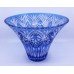 Vintage Stourbridge Glass Blue Overlay Crystal Splayed Vase