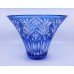Vintage Stourbridge Glass Blue Overlay Crystal Splayed Vase