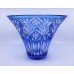 Vintage Stourbridge Glass Blue Overlay Crystal Splayed Vase