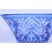 Vintage Stourbridge Glass Blue Overlay Crystal Splayed Vase