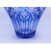 Vintage Stourbridge Glass Blue Overlay Crystal Splayed Vase