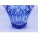 Vintage Stourbridge Glass Blue Overlay Crystal Splayed Vase