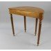 Vintage Stripped Mahogany Carved Demilune Side Table