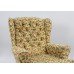 Vintage Upholstered Armchair with Carved Feet