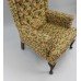 Vintage Upholstered Armchair with Carved Feet