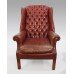 Vintage Red Leather Wingback Armchair