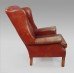 Vintage Red Leather Wingback Armchair