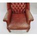 Vintage Red Leather Wingback Armchair