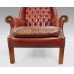 Vintage Red Leather Wingback Armchair