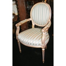 Washed Gilt Gold Leaf French Style Ladies Salon Chair