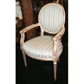 Washed Gilt Gold Leaf French Style Ladies Salon Chair