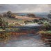 Edwardian English Landscape Oil on Canvas W.Barton