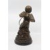 Winged Bronze Cupid Sculpure on Marble Base