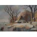 Winter Skating Landscape by Richard Temple (British) Oil on Board