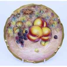 Hand Painted Worcester Fruit Plate by Gerald Delaney