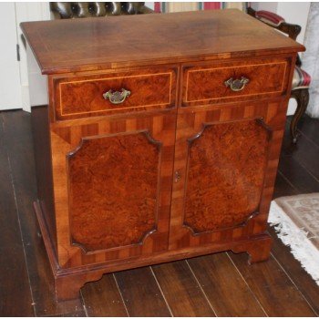 Burr Yew Wood Inlaid Television Cabinet