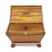 Edwardian Yew Wood Sarcophagus Tea Caddy Box